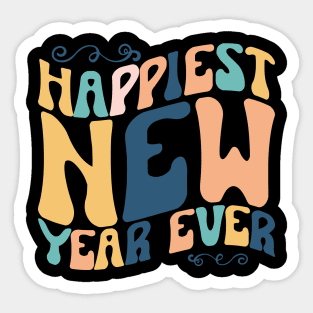 New Year 2023 Retro Shirt, Happiest New Year Ever Sticker